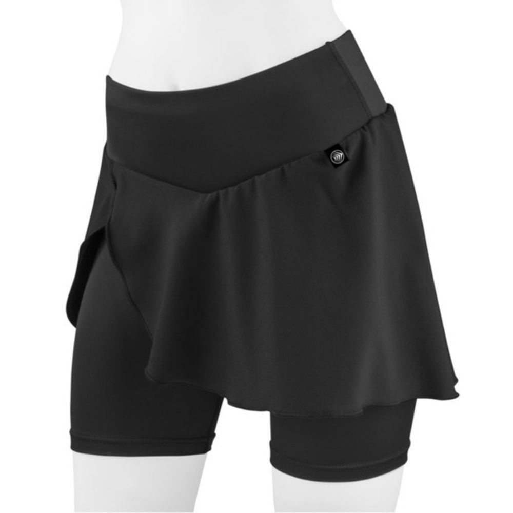 AeroTech Designs Cyclewear Black 2XL Padded High Waist‎ Bike Shorts W/Skirt NEW